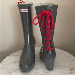 Hunter “verbier” lace-up rain boots